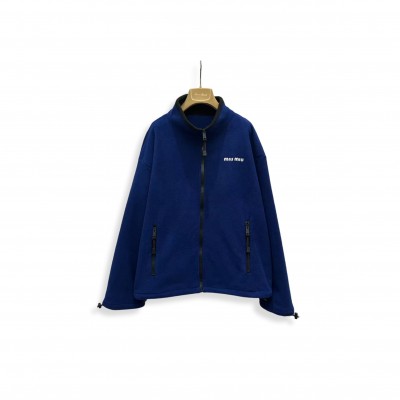 MIU MIU BLUE FLEECE SWEATSHIRT ML1390 MIU MIU BLUE FLEECE SWEATSHIRT ML1390